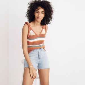 Madewell Striped Grandfield Tie-Strap Sweater Tank